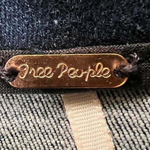 NWT Free People Denim Blue Colorblock Mini Skirt Size 12 - Picture 5 of 9